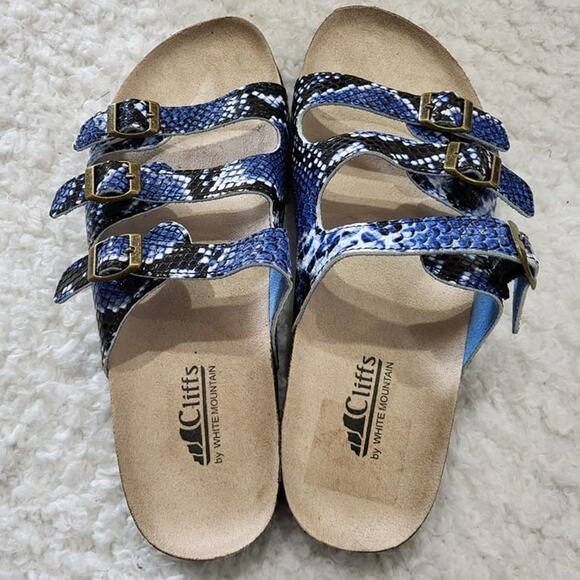 New Cliffs White Mountain Sandals Charlie Blue Size 8 - Picture 2 of 4